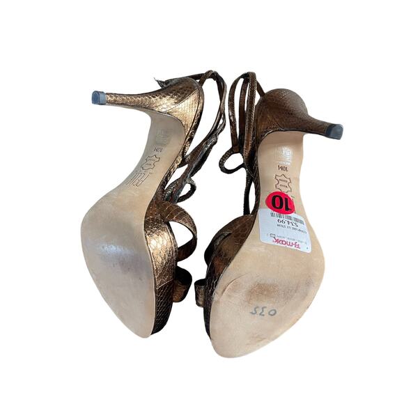 Pelle Moda Bronze Strappy Heels Size 10 - Picture 7 of 7